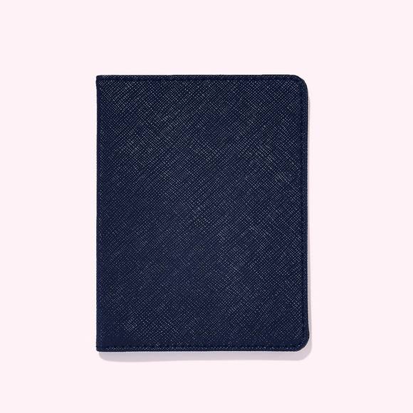NEW STONEY CLOVER LANE textured passport case in sapphire - Picture 1 of 2